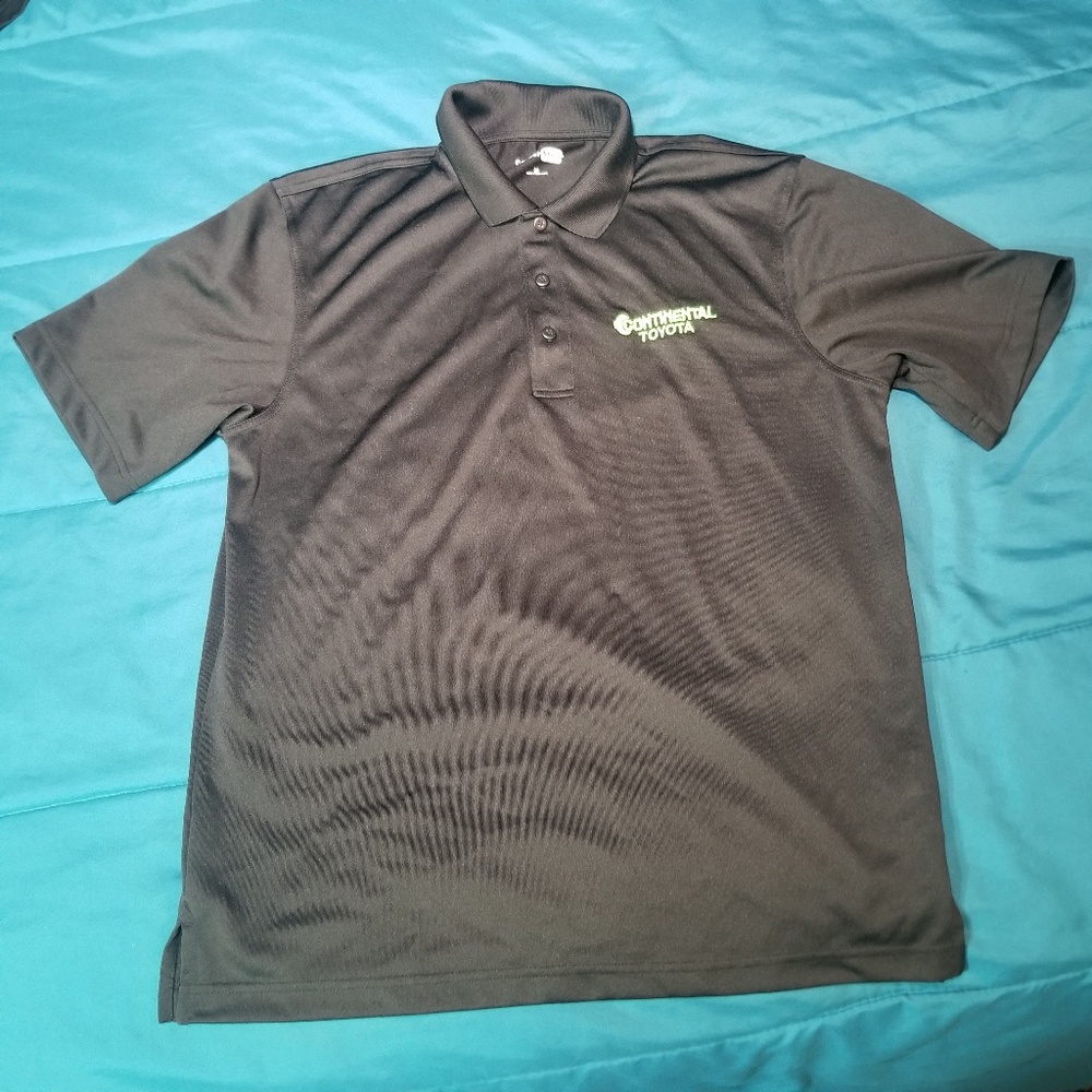 Toyota Continental polo shirt 1/4 button black M